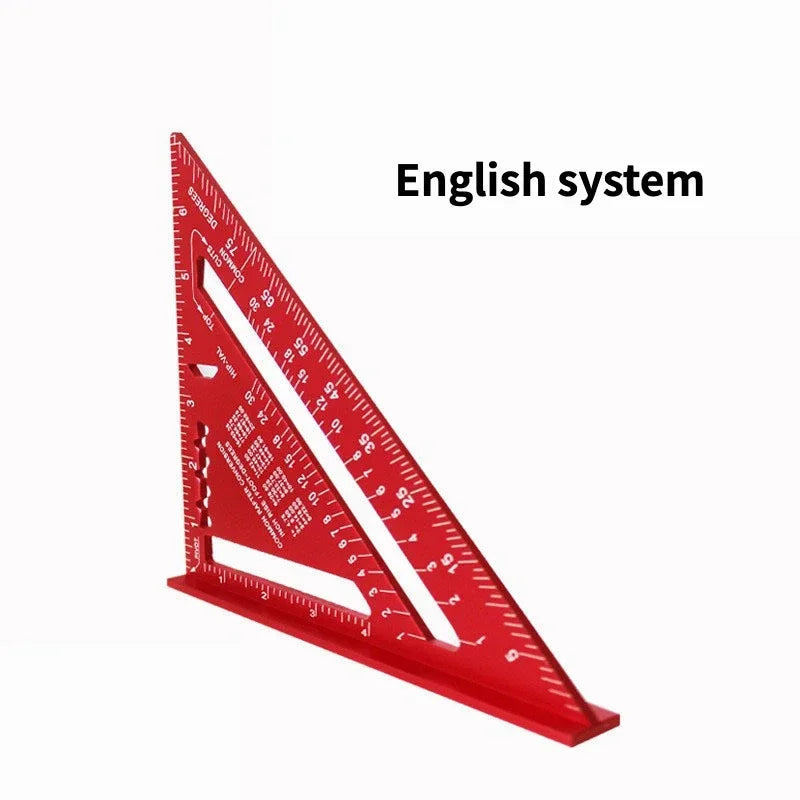 Triangle Ruler 7Inch Measurement Tool Aluminium Alloy Carpenter Tools Inch Metric Angle Ruler Speed Square Woodworking Tools