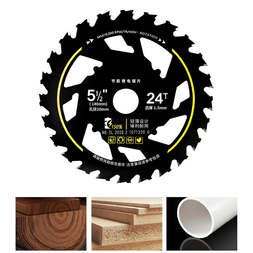 5.5 Inch Lithium Saw Blades Wear Resist Alloy Circular Saw Blade Multi-Purpose Wood Cutting Saw Blades for Hardwood Plywood OSB