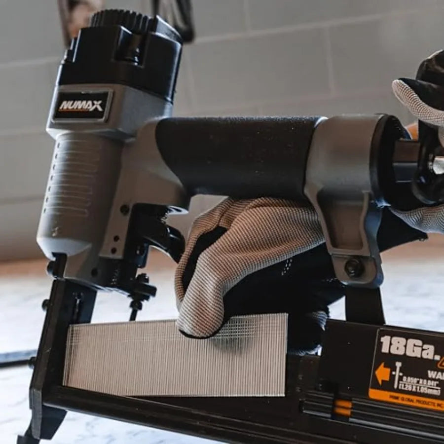 Pneumatic 3-in-1 Nail Gun with 16 GA and 18 GA Finish Nailer and Brad Nailer Functionality Multi-Purpose Air Tool Ideal f