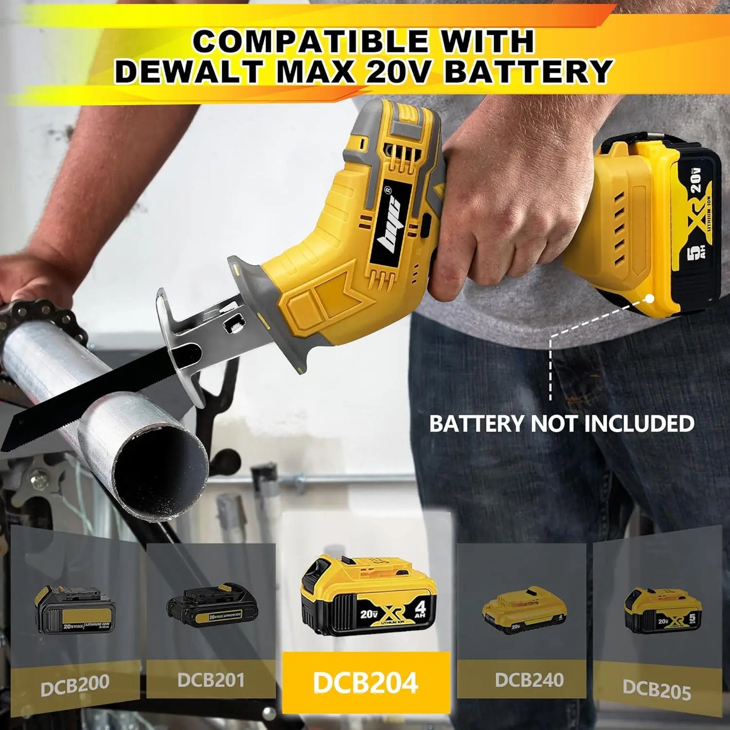 Cordless Reciprocating Saw, Portable Cutting Electric Saw Variable-speed Wooden Metal PVC Cutting Electric saw +8 Saw Blades