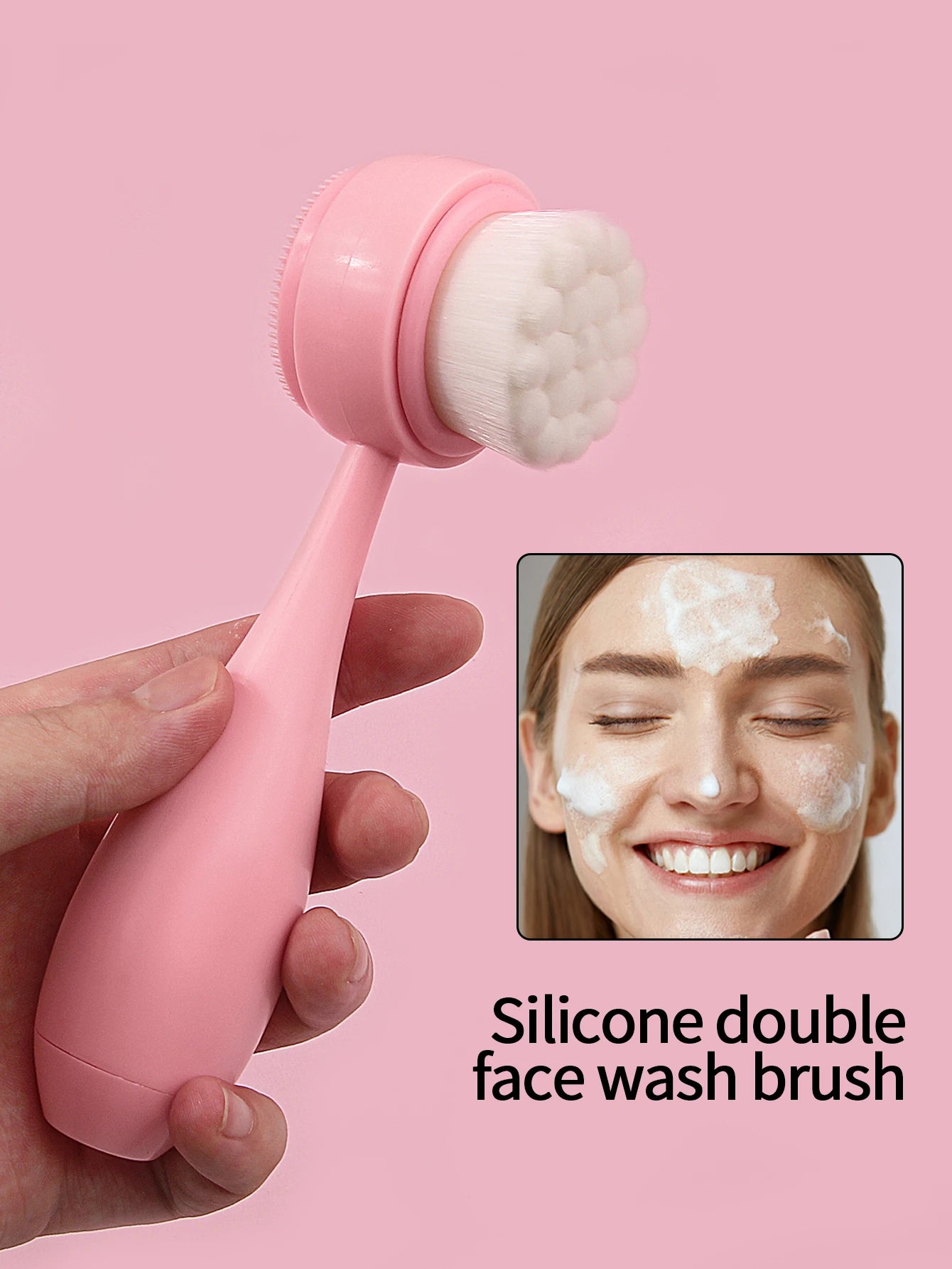 1PC Silicone Facial Cleansing Brush,Handheld Manual Facial Cleansing Brush,Facial Cleansing Brush,Makeup Removal Auxiliary Brush