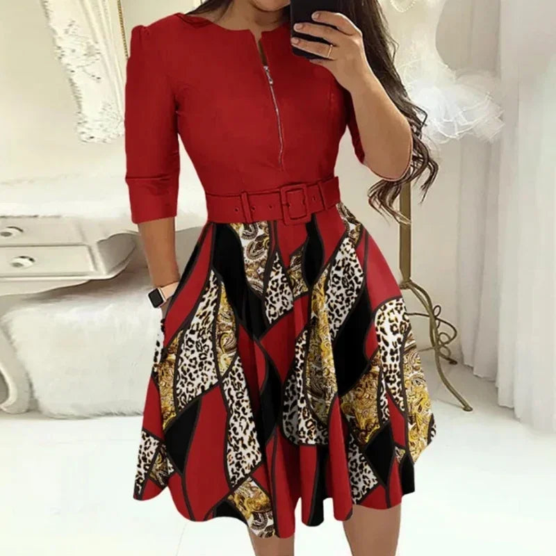 Fashion Women Patchwork A-line Dresses