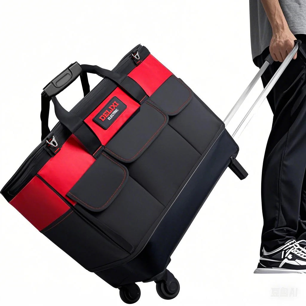 18-inch Pull-rod Tool Bag, Sturdy and Durable, Multi-pocket pull-rod bag,  Wheeled Hand-pushed Trolley