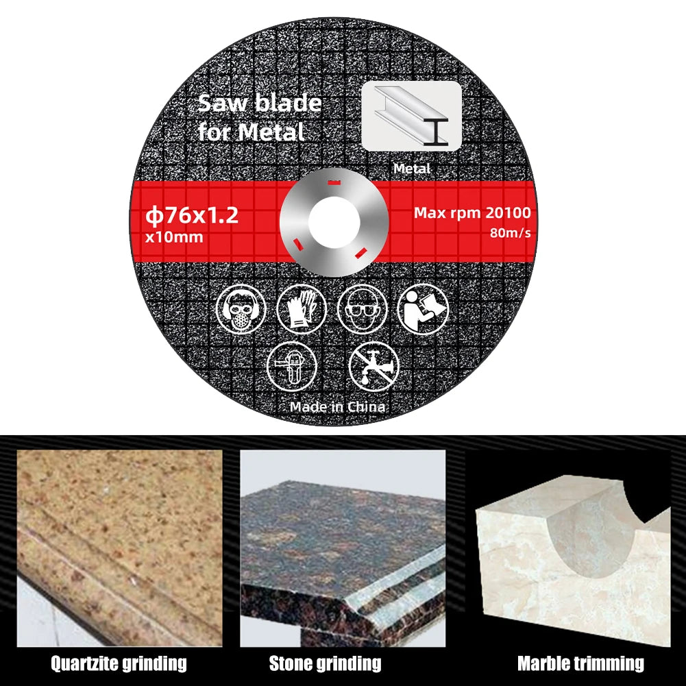 76mm Metal Cutting Discs High Hardness Saw Blade Wear Resistance Cut Off Circle Wheels Blades for Anngle Grinder