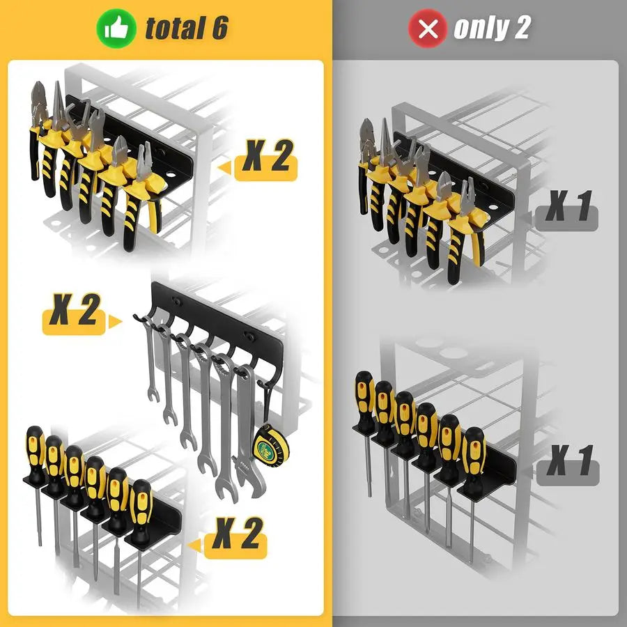49.4 Large Power Tool Organizer Wall Mount, 4Tier Tool Storage Rack with 12 Drill Holders