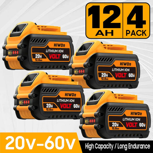 1/2/3/4/5/6 Pack For DEWALT 20V/60V Battery 12AH Rechargeable
