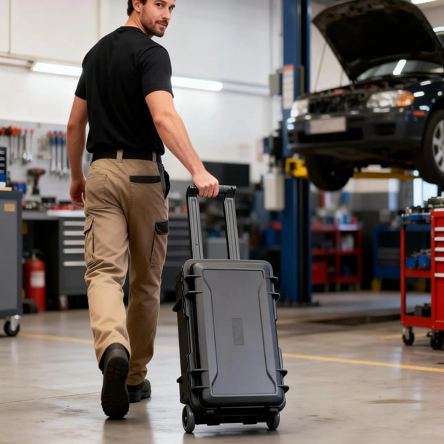 Heavy-Duty Outdoor Tool Case with Removable Pocket Tool Boards Storage