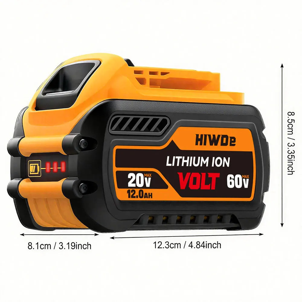 1/2/3/4/5/6 Pack For DEWALT 20V/60V Battery 12AH Rechargeable