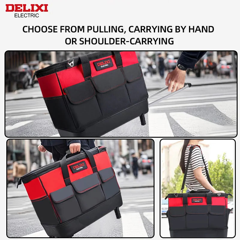 18-inch Pull-rod Tool Bag, Sturdy and Durable, Multi-pocket pull-rod bag,  Wheeled Hand-pushed Trolley