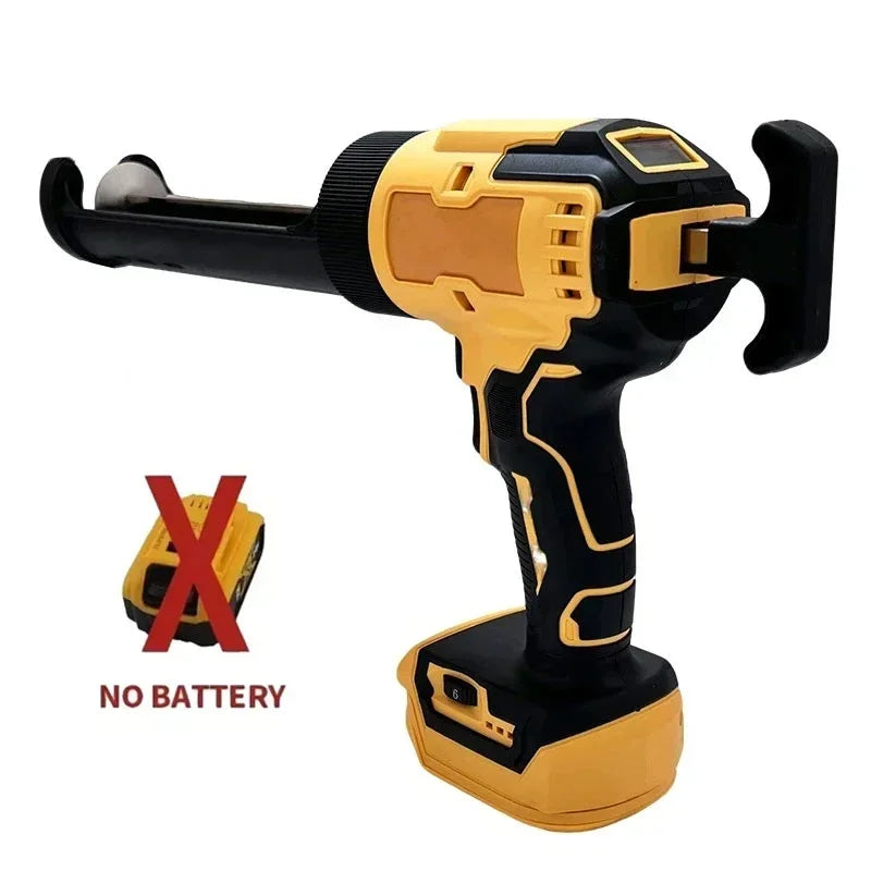 Fit DeWalt 20V Cordless Electric Caulking Gun 6-Speed for Doors Windows Glass Sealant Adhesive Glue Gun with LED Light Tool