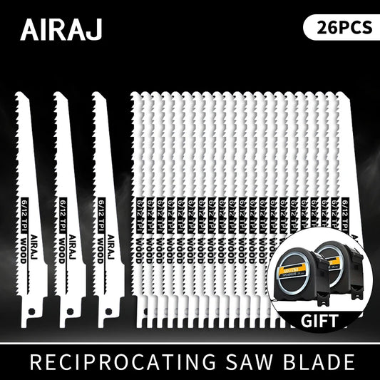 AIRAJ Durable Bimetal Reciprocating Saw Blade, for various materials brick, wood, metal, PVC concrete, cement, composite panels