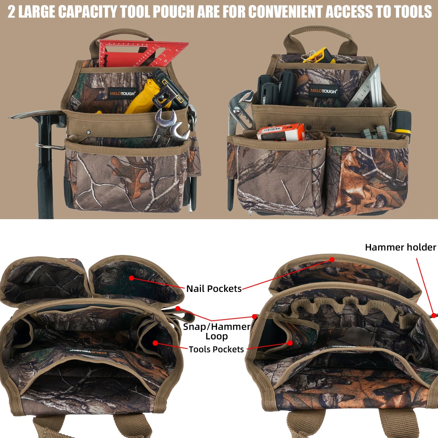Camo Tool Belt with Suspenders Camouflage Tool Bag Supenders Framers Comb Apron Tool Belt