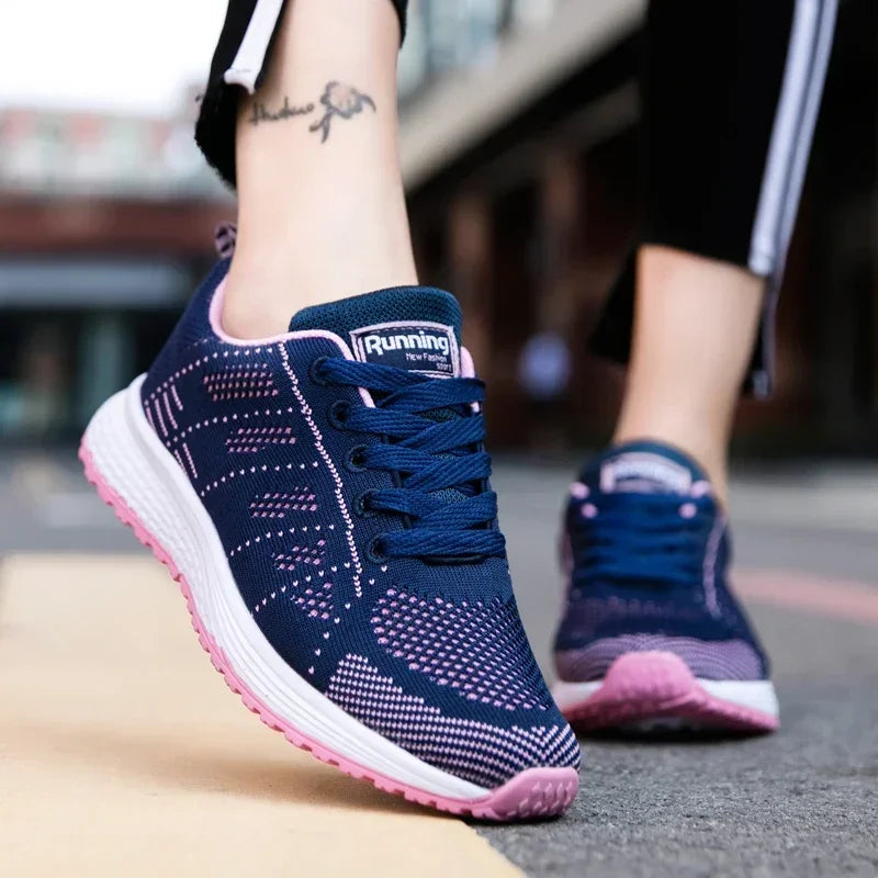 Women men Running Sneakers Lightweight Fashion Casual Flat Shoes Female Wedge Shoes Summer Mesh Breathable Woman Vulcanize Shoes