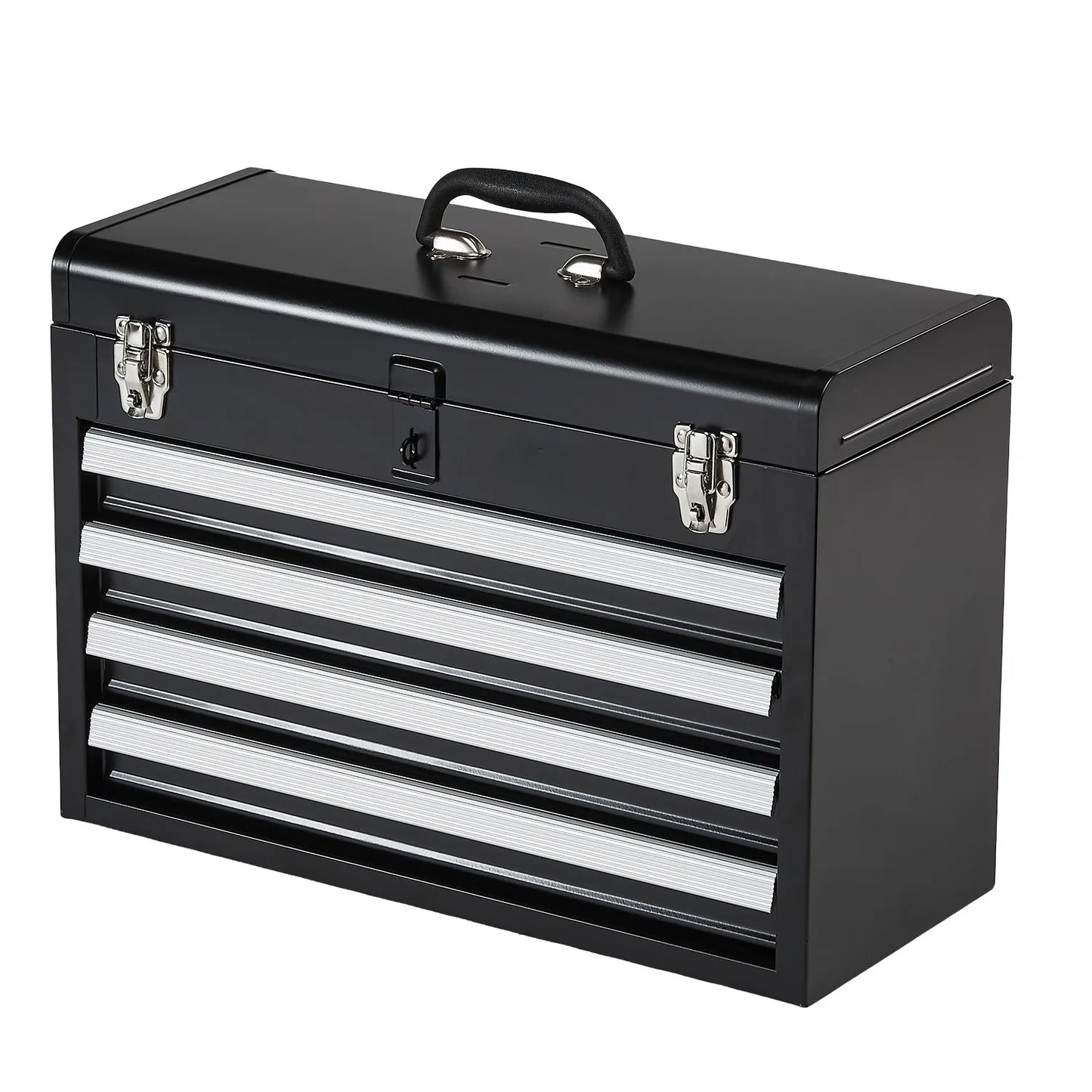 SucceBuy 20.5in Metal Tool Box Portable 4-Drawers Tool Chest with Drawers