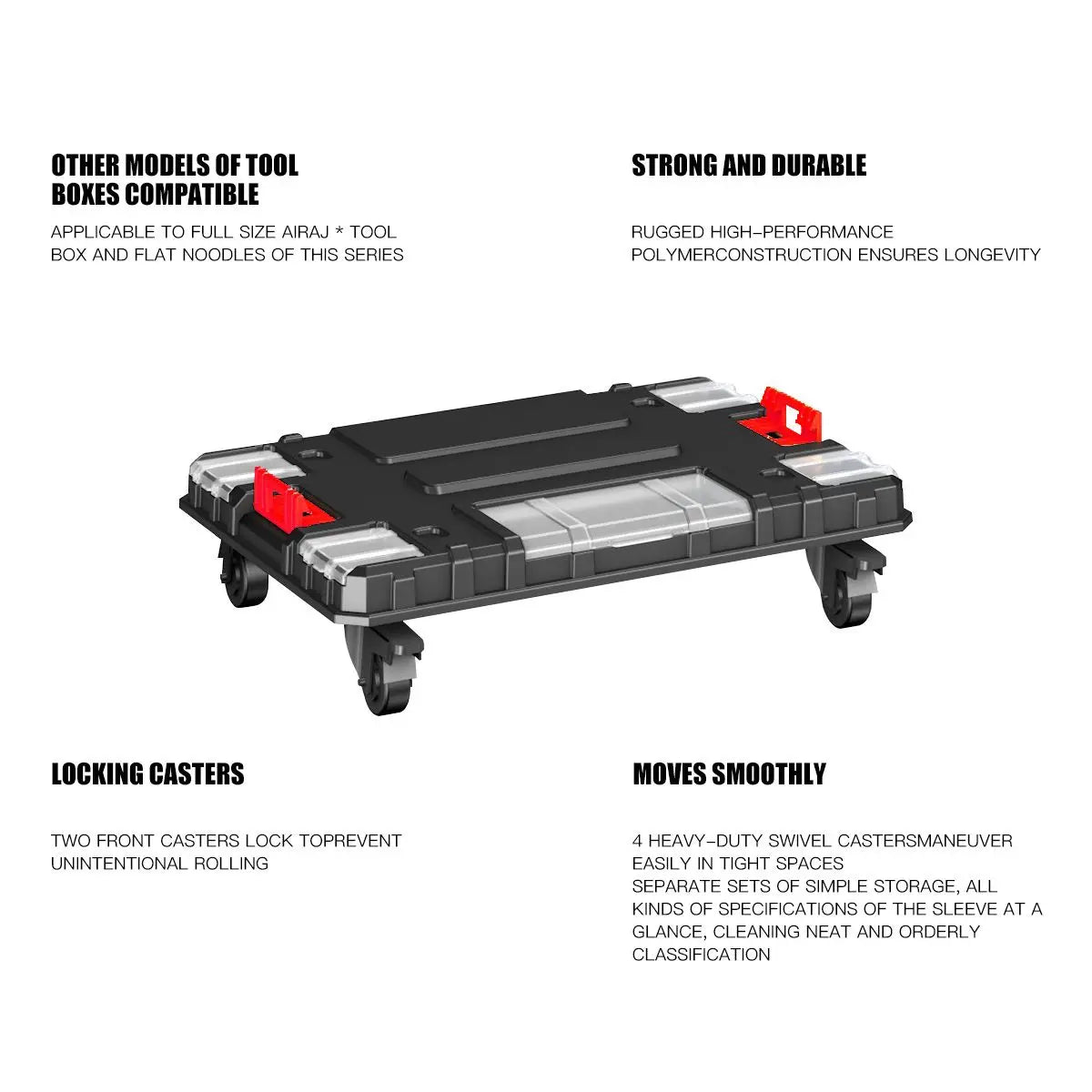 Delixi Electrical Appliances. For sale separately. Stackable roller tool box,