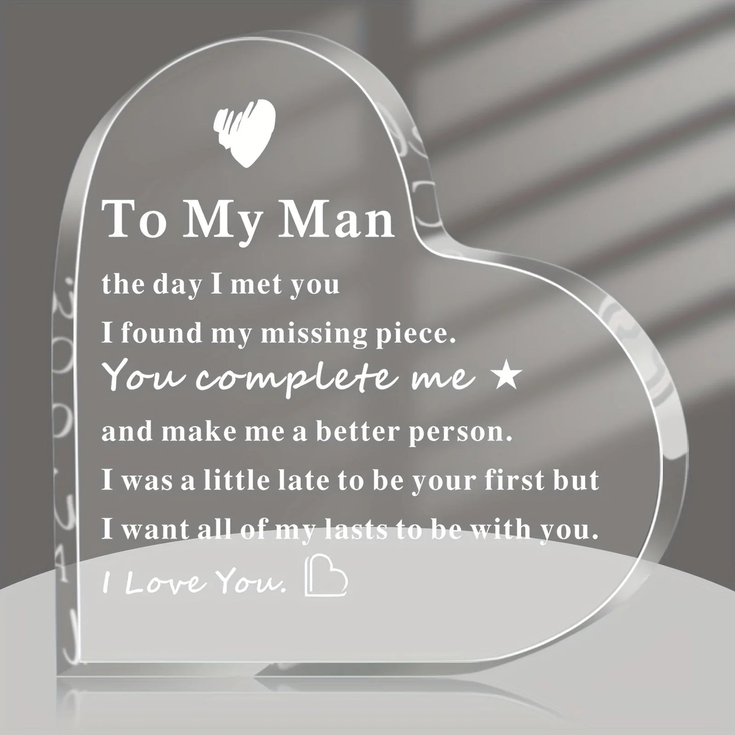 1pc Wife Gift for Husband Boyfriend Anniversary Birthday Valentine's Day Gift Engagement Wedding Gift Plaque Decoration Ornament