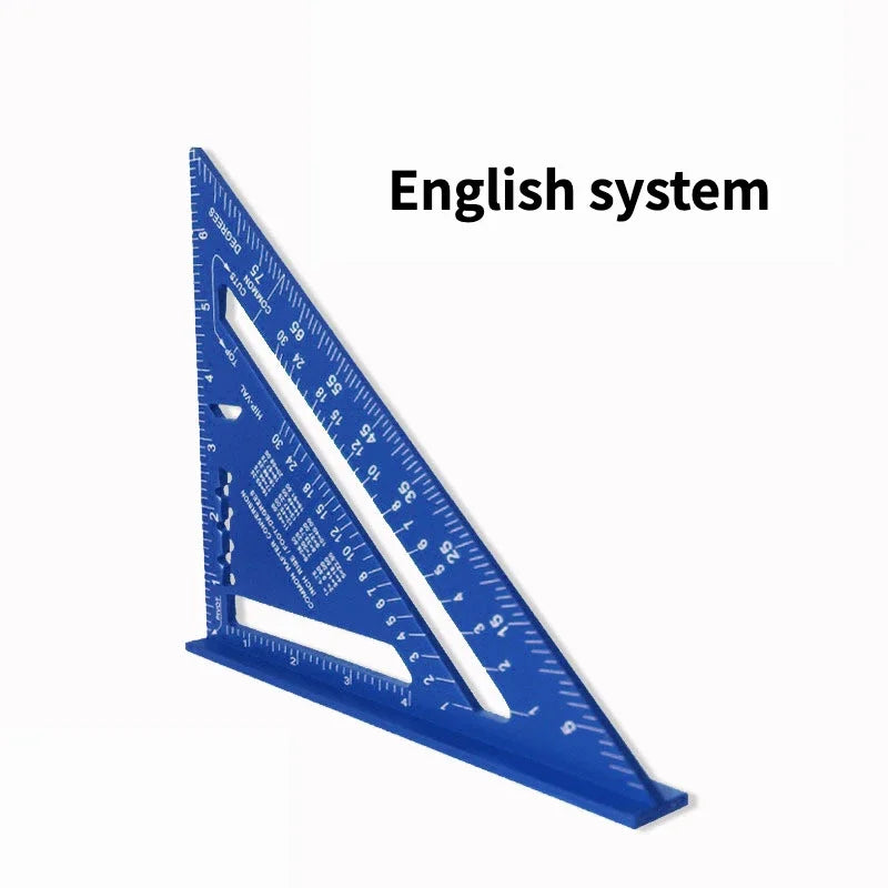 Triangle Ruler 7Inch Measurement Tool Aluminium Alloy Carpenter Tools Inch Metric Angle Ruler Speed Square Woodworking Tools