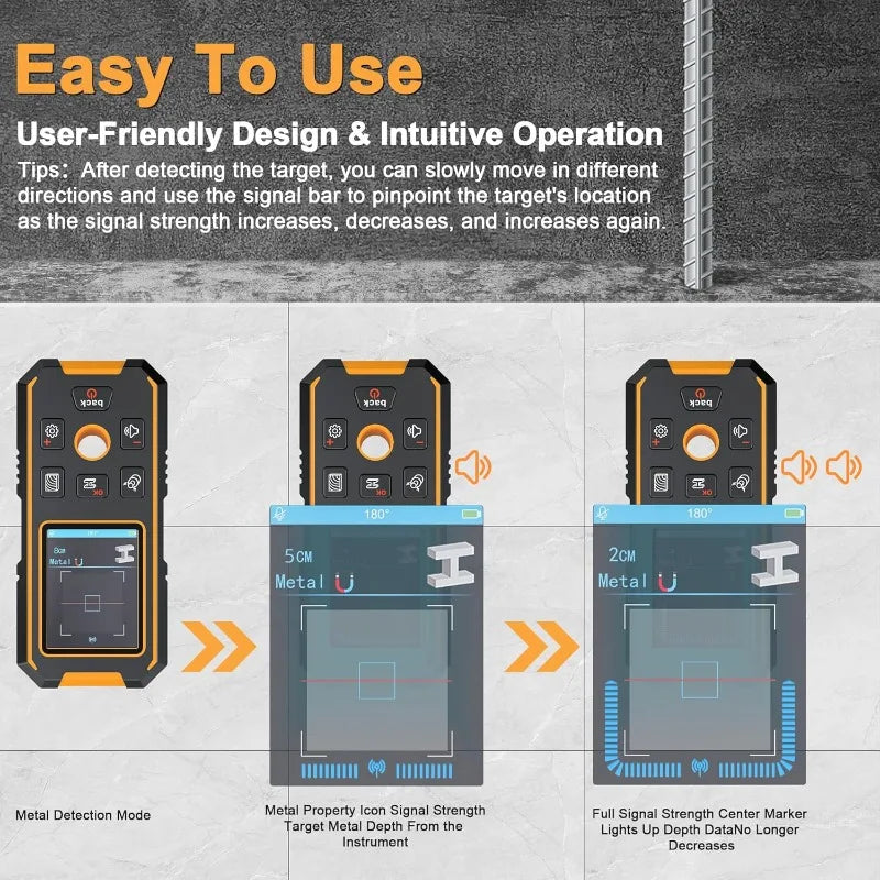 3-in-1 Magnetic Stud Finder – Find Studs, Screws &amp; Metal Fasteners with Ease