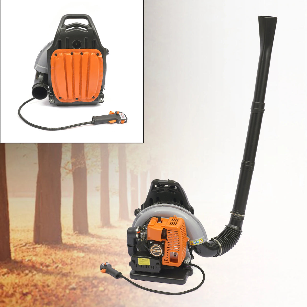 63CC Gas Powered Backpack Leaf Blower – 850 CFM, 4.3 HP Commercial Lawn & Yard Blower