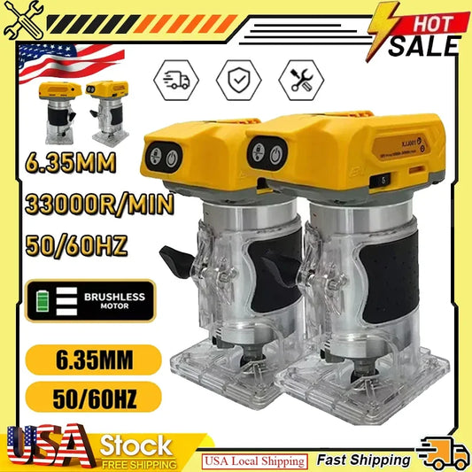 Fit Dewalt Brushless 33000RPM Electric Trimmer Cordless Wood Trimming Machine Wood Router Milling Engraving Slotting Machine