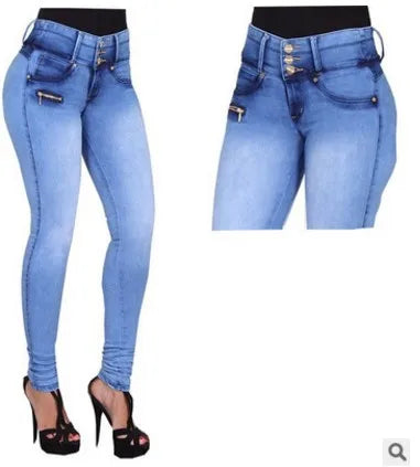 Close-fitting Jeans Women's New Autumn High-waisted Grind White Pleated Button Zipper Pencil Pants Small Foot Pants Jeans Y2k