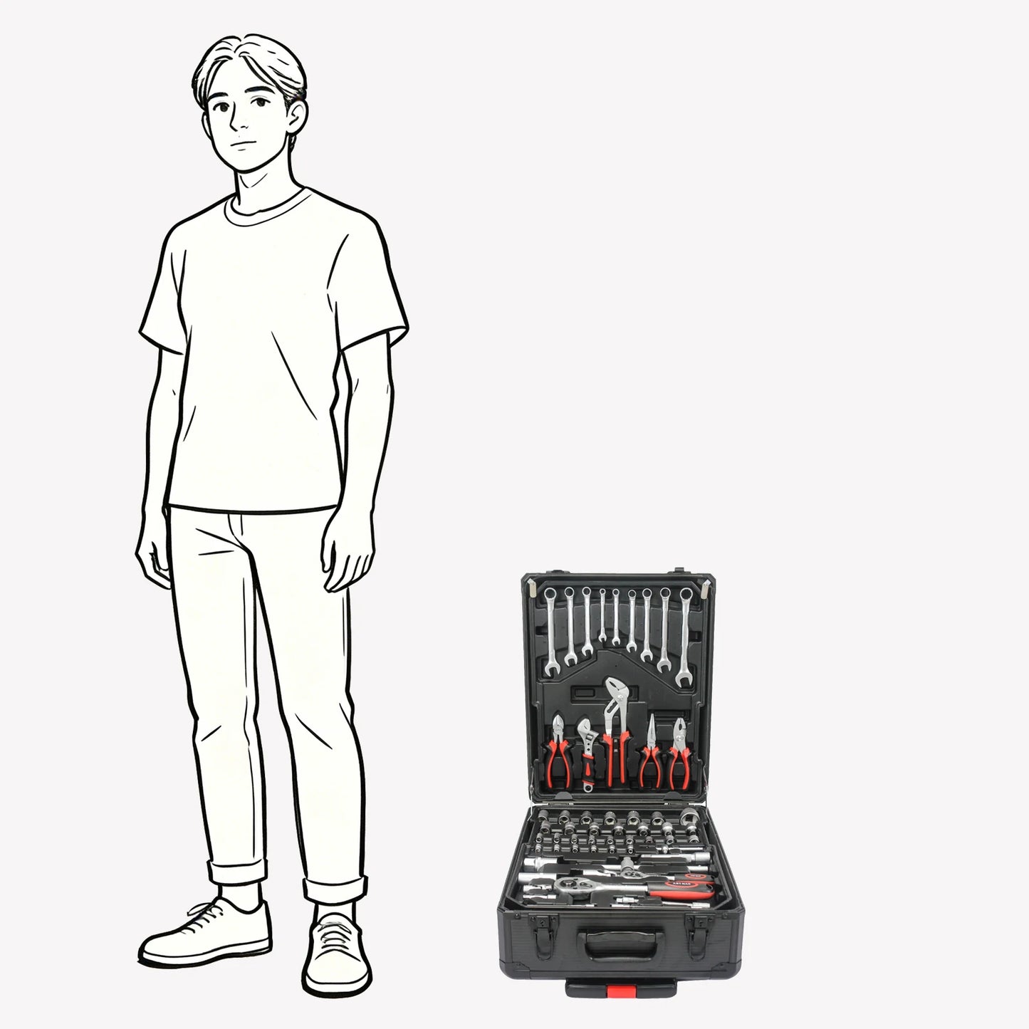 899 Piece Tool Set,Home Tool Kit with Rolling Toolbox,Complete