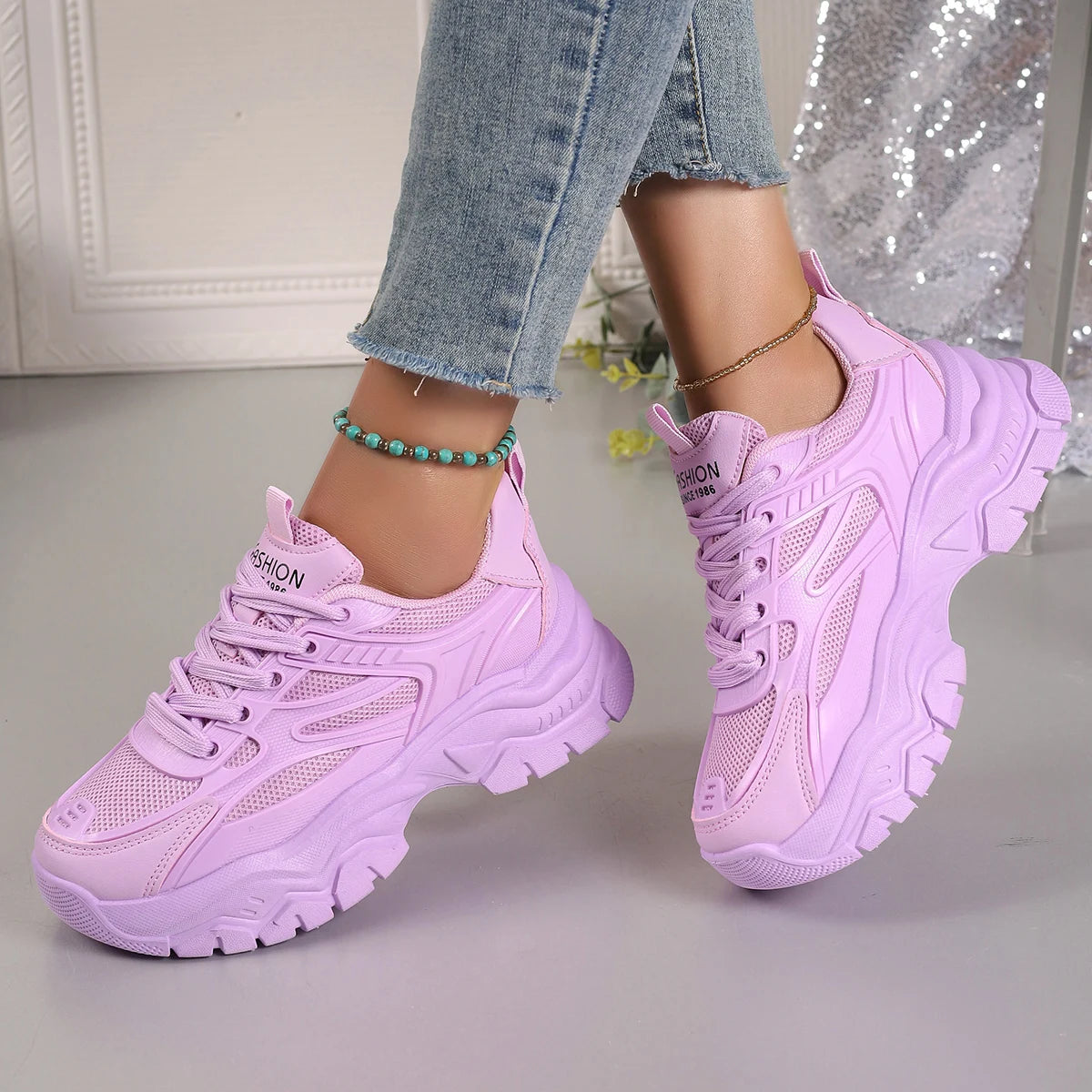 Women Sneakers 2024 New Fashion Chunky Sneakers Women Outdoor Tennis Platform Sports Shoes for Women Lightweight Designer Shoes