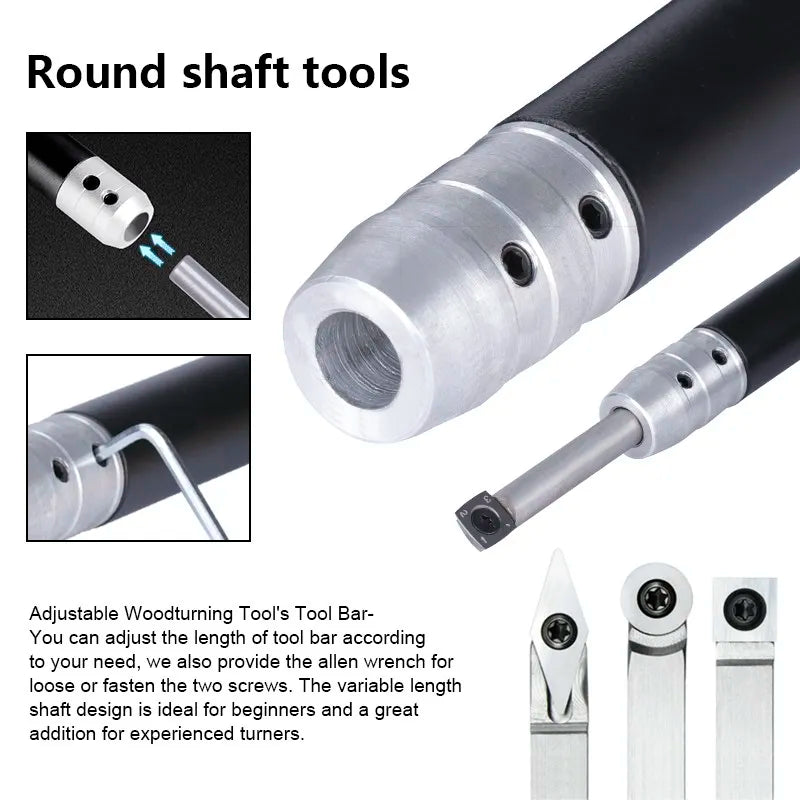 XCAN Woodturning Tool Wood Turning Lathe Chisel for Woodworking Rougher Finisher  Hollower Parting Tools Carbide Cutters
