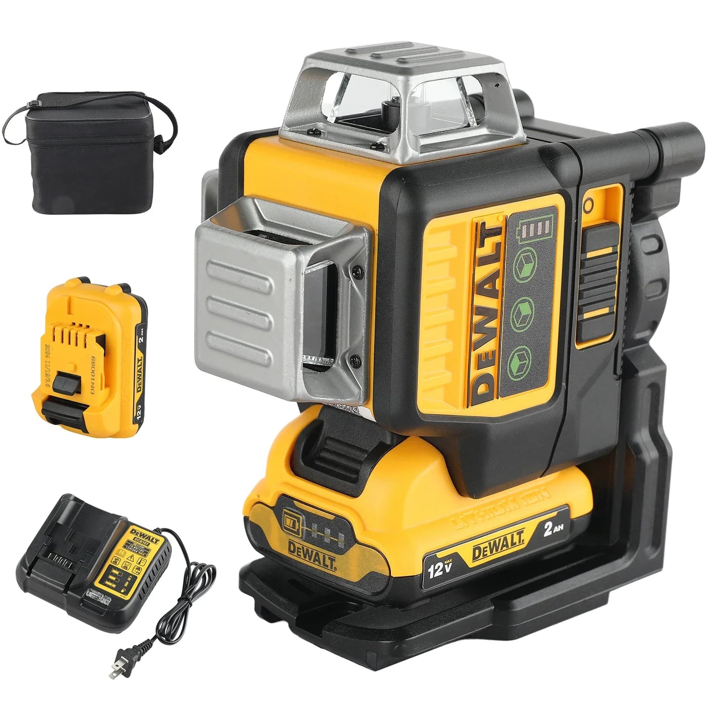 2025 NEW Dewalt DW089LG 3 Sides*360 Degree Vertical 12V Lithium Battery 12 Lines Laser Level 360 Horizontal Green Meter Outdoor