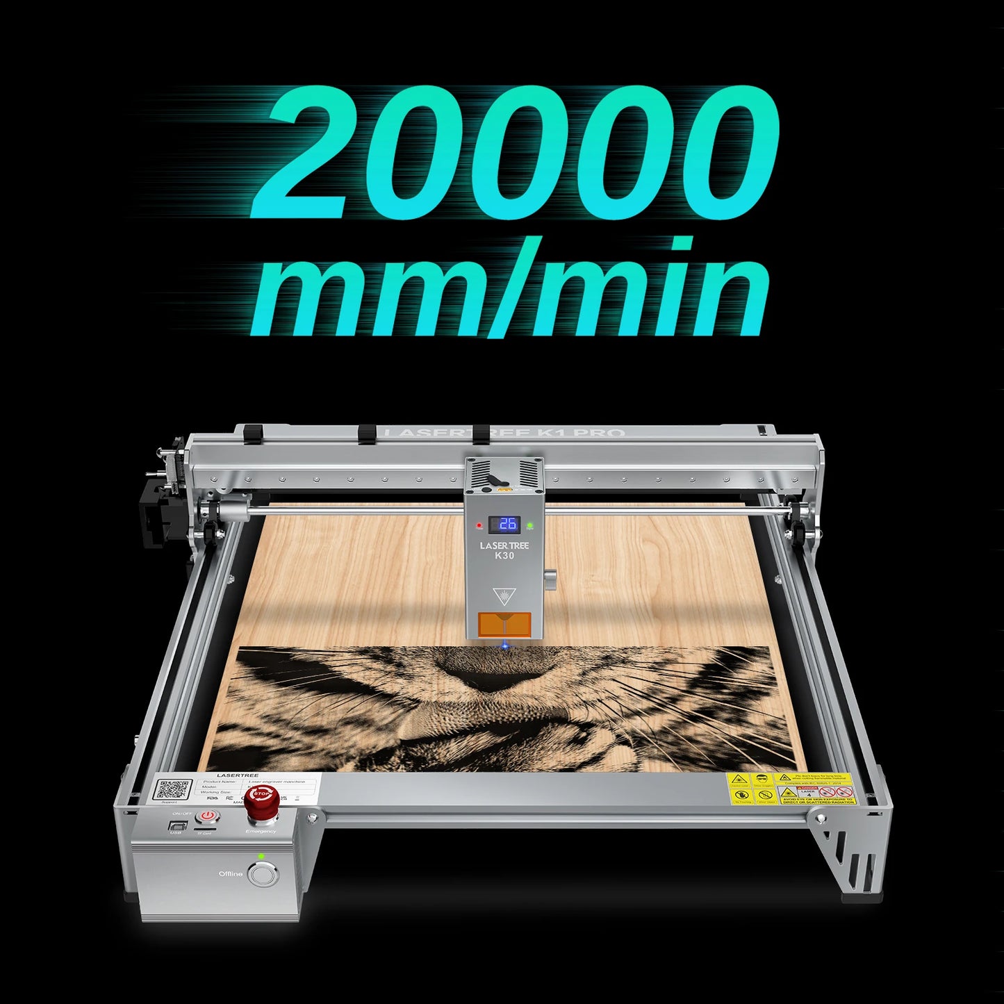 LASER TREE K1PRO Laser Engraving Machine with 30W 40W Optical Power TTL Laser Module Laser Engraver Cutter Woodworking DIY Tools