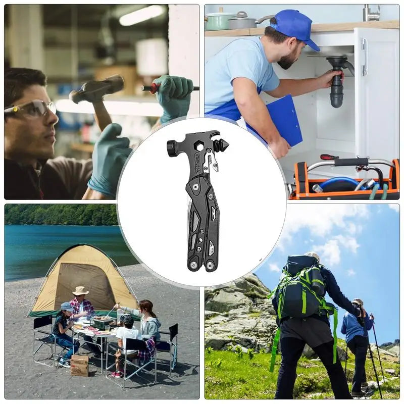 Car Safety Hammer Seat Belt Cutter Hammer Safety Hammer Multipurpose Folding Car Glass Breaker Survival Gear Escape Tool For Car