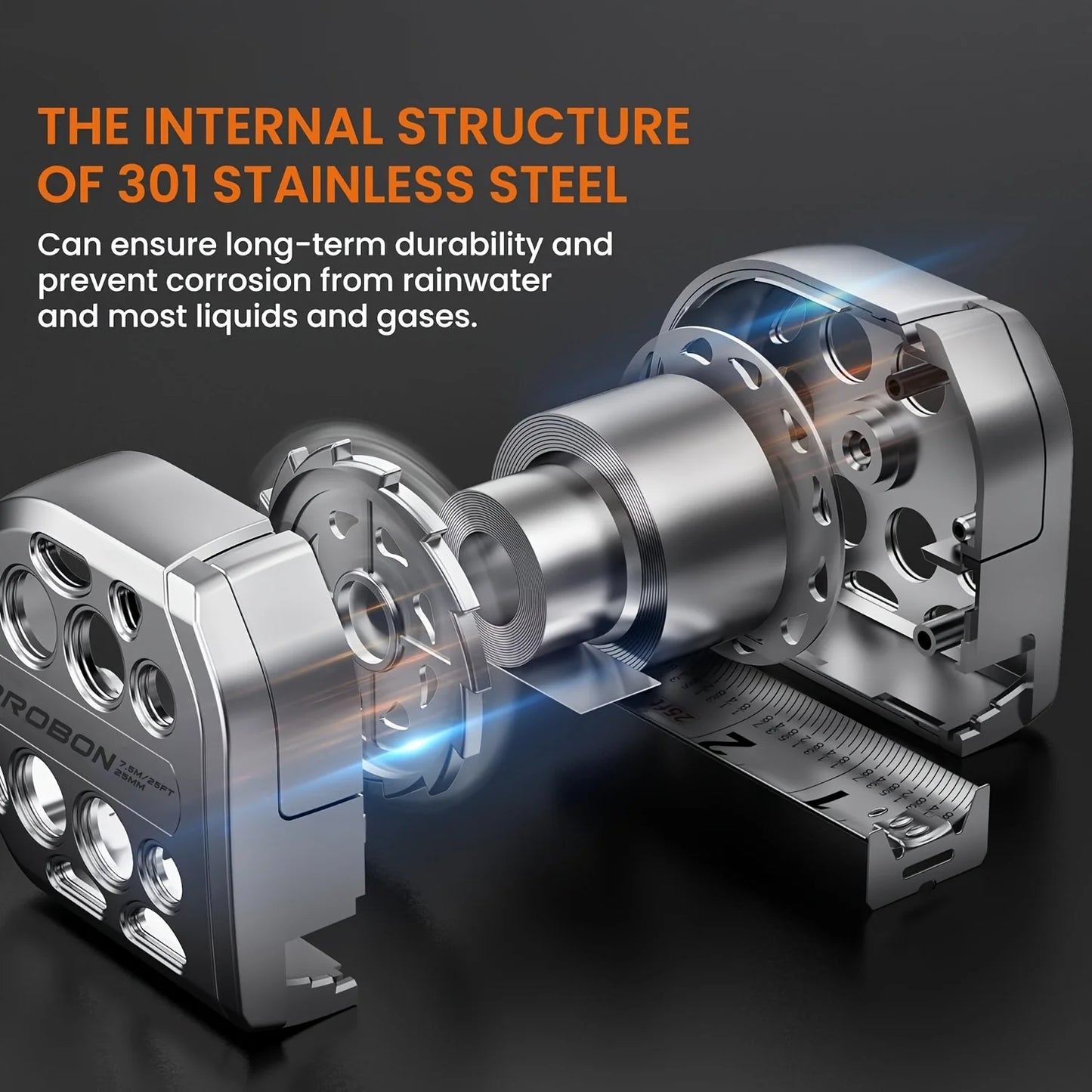 2025 New 25FT Stainless Steel Measuring Tape, Anti Rust,Strong Magnetism on The Bottom,Hollow Design, Gift Tape Measure