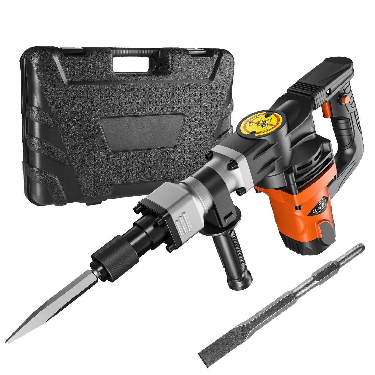 SucceBuy 1400 W Demolition Jack Hammer Electric Jackhammer Heavy Duty 2900 BPM Concrete Breaker 2 pcs Chisels Bits Chipping