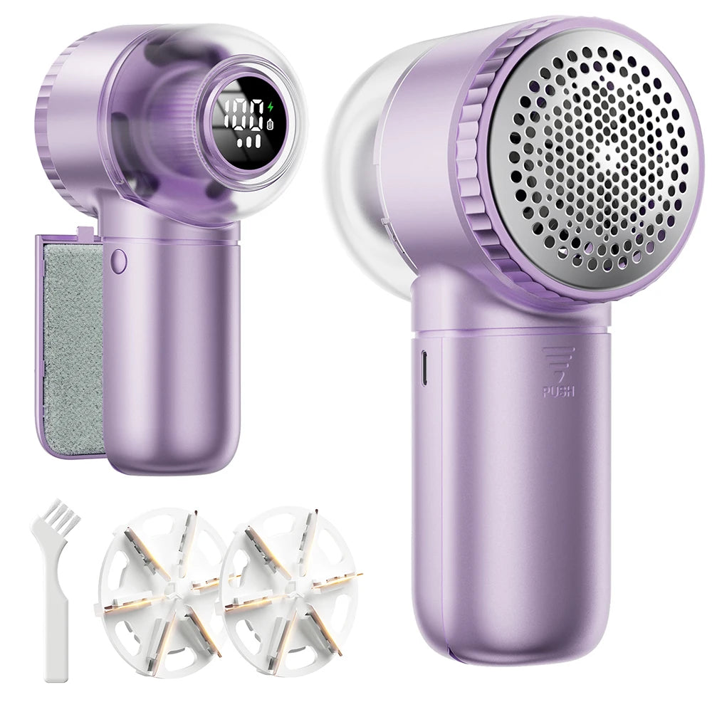 coldSky Lint Remover Sweater Shaver with Digital Display 3 Speed Lint Shaver 6-Leaf Blades Lint Remover for Clothes Sofa Bedding