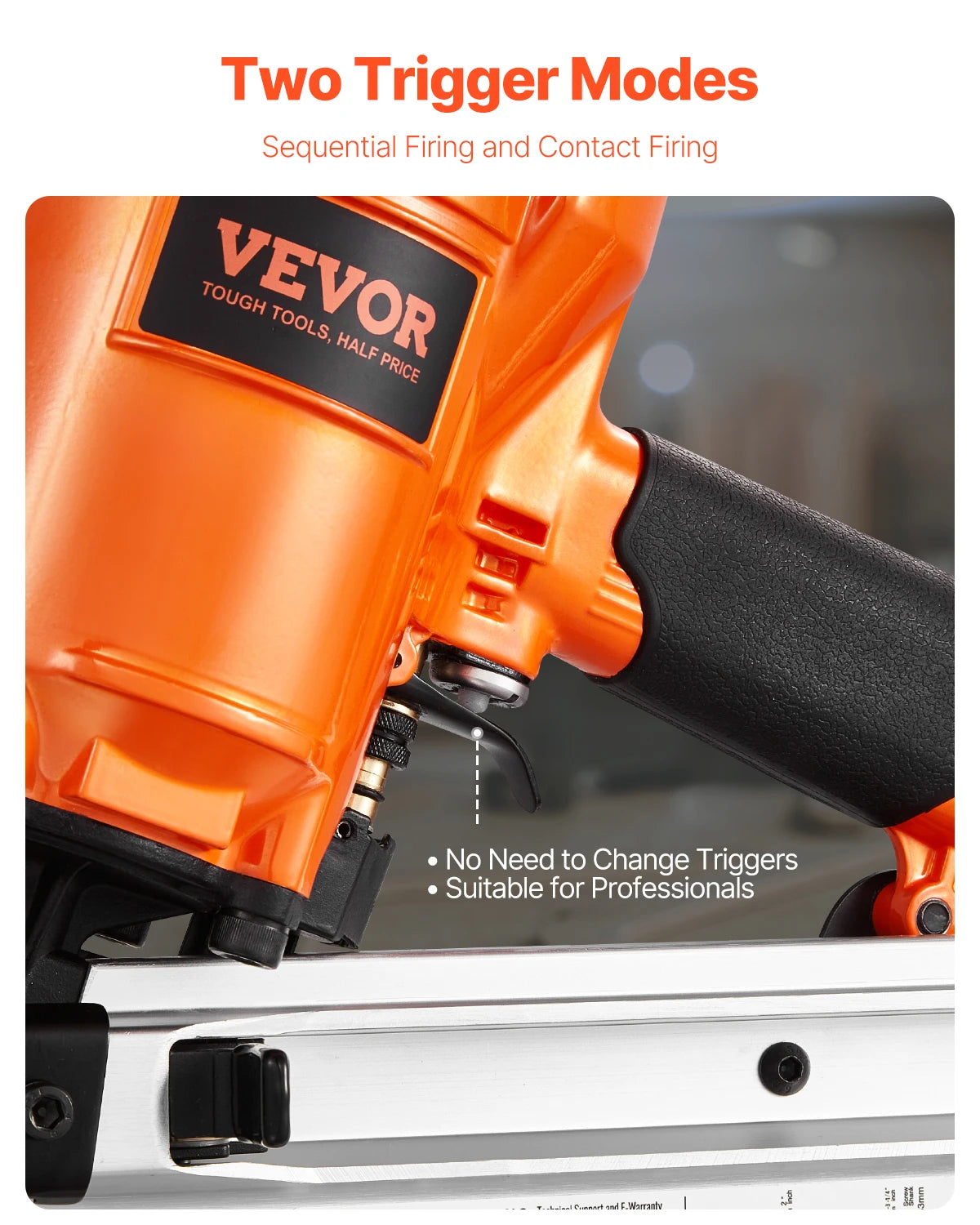 VEVOR Pneumatic Air Nail Gun Framing Nailer 50 to 90 mm Framing Nailer with Dual Trigger Mode 80-120PSI Air Nail Gun for Decking