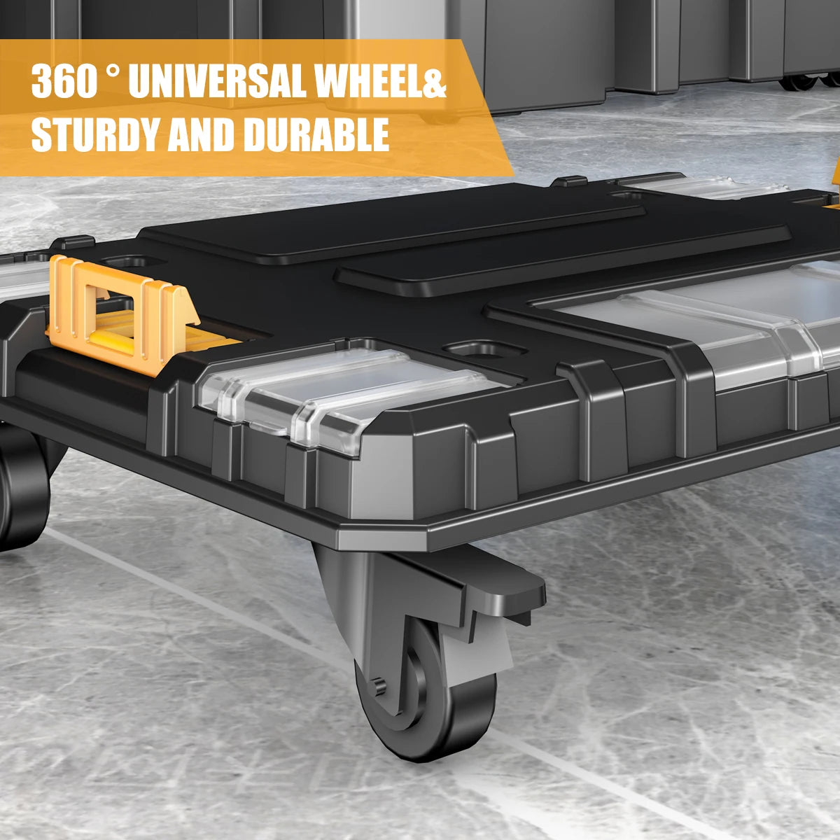 AIRAJ MultiFunctional Tier Stackable Rolling Plastic Portable Folding Tool Storage Box ,