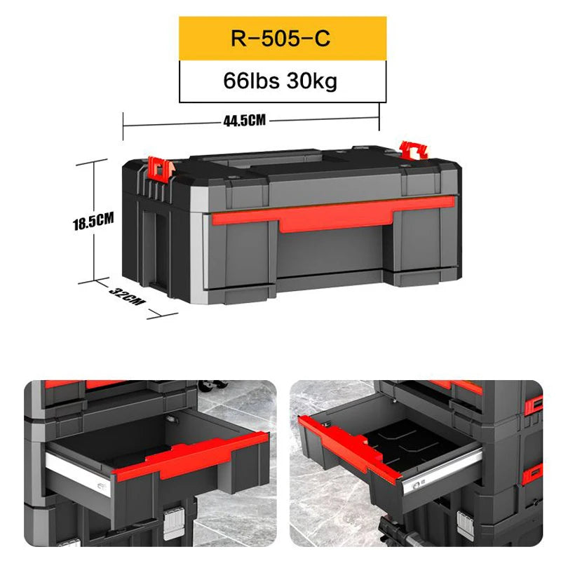 Delixi Electrical Appliances. For sale separately. Stackable roller tool box,