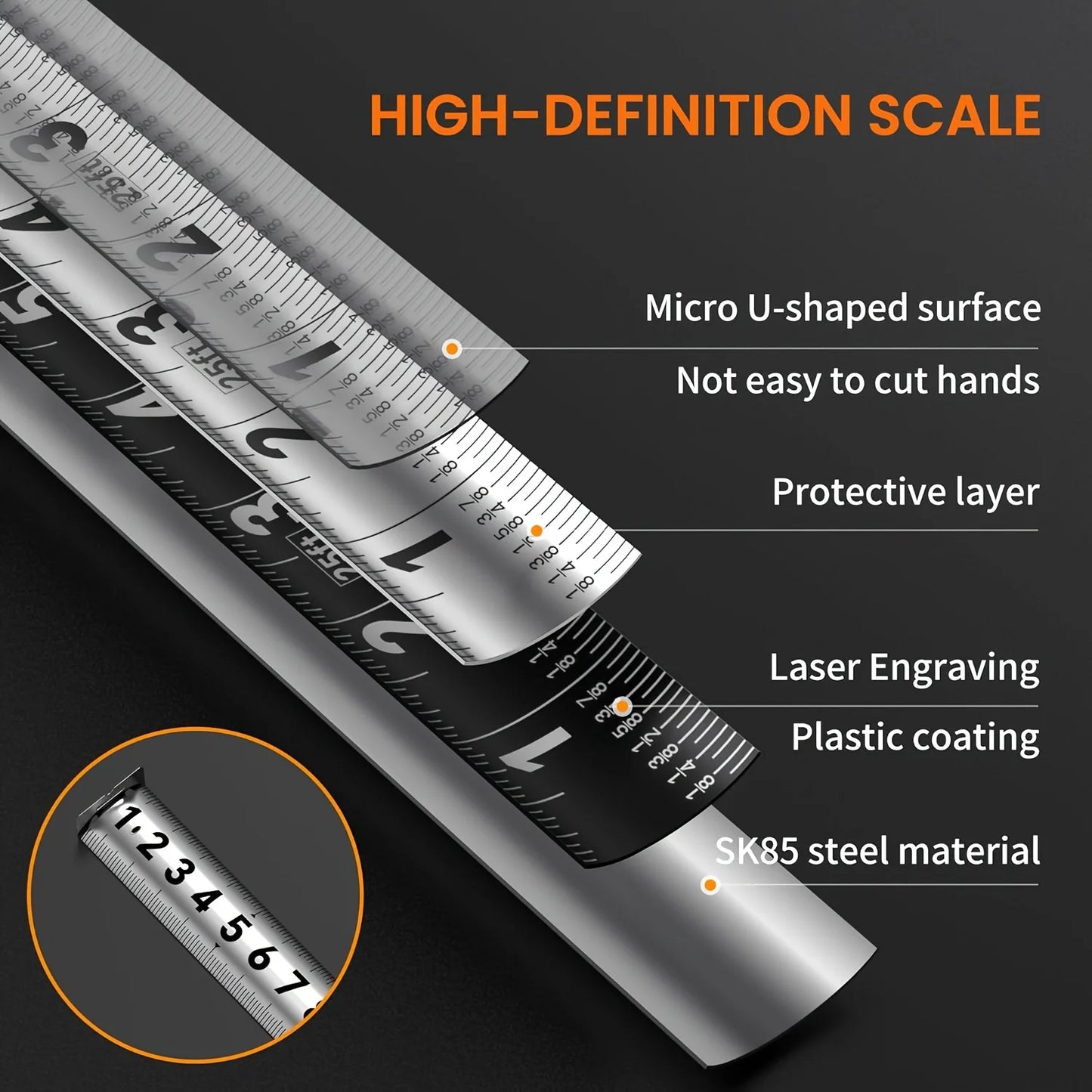 2025 New 25FT Stainless Steel Measuring Tape, Anti Rust,Strong Magnetism on The Bottom,Hollow Design, Gift Tape Measure