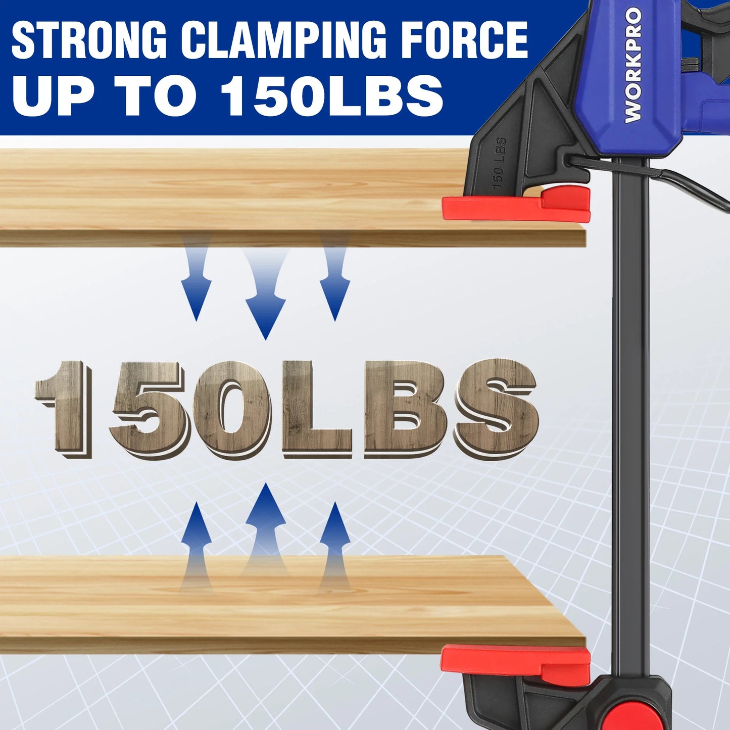 WORKPRO Bar Clamps for Woodworking One-Handed Clamp/Spreader, 6-Inch and 12-Inch