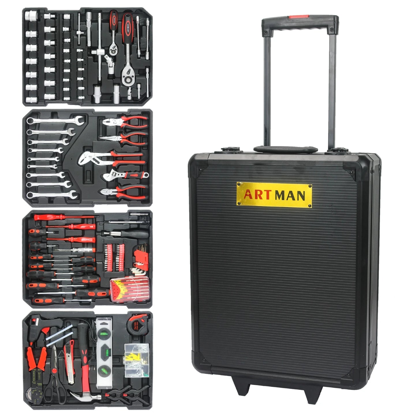899 Piece Tool Set,Home Tool Kit with Rolling Toolbox,Complete