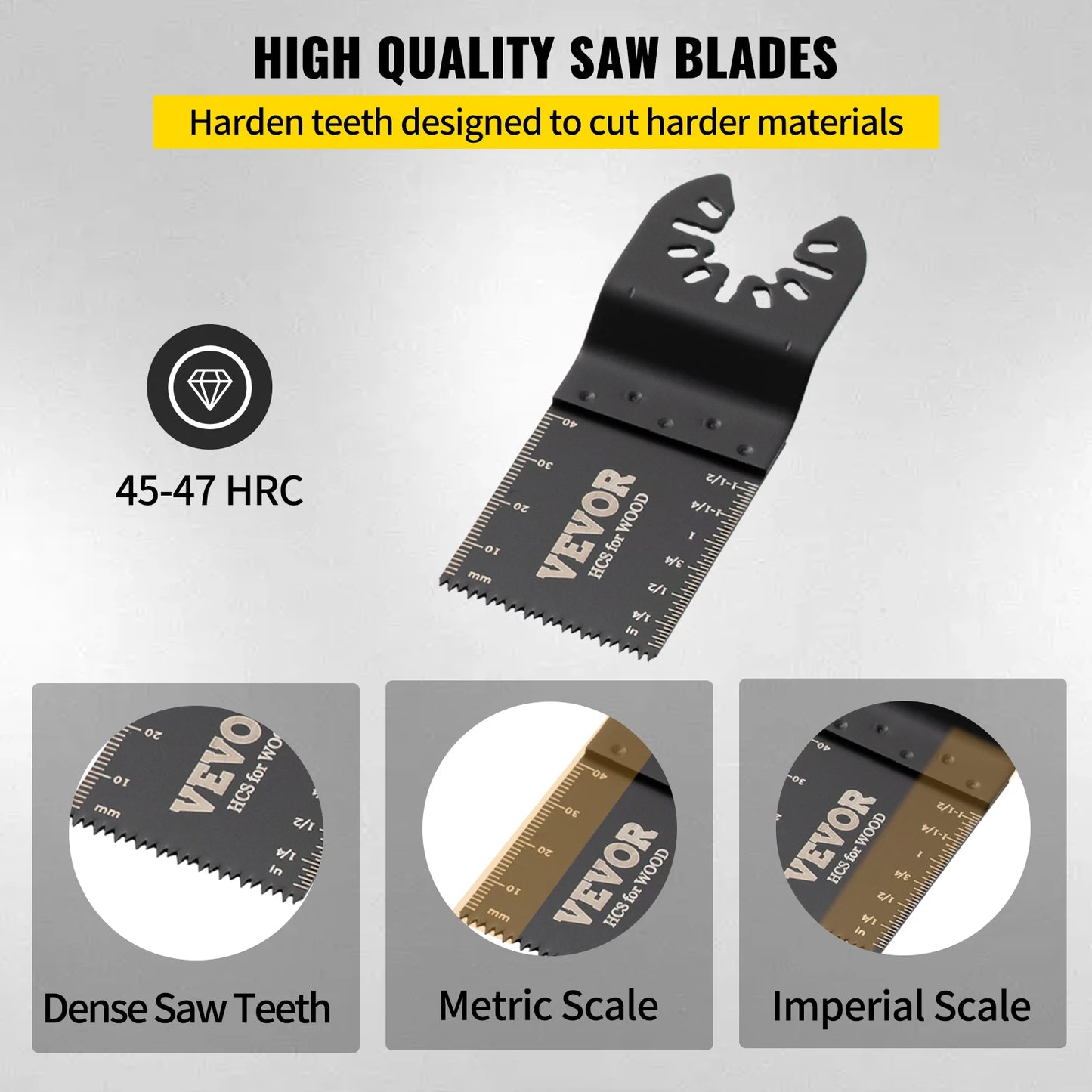 SucceBuy 100PCS Oscillating Saw Blades Quick Release Multitool Blades Kit HCS Tool Blades Cut Cutter for Wood Plastic Metal Nail