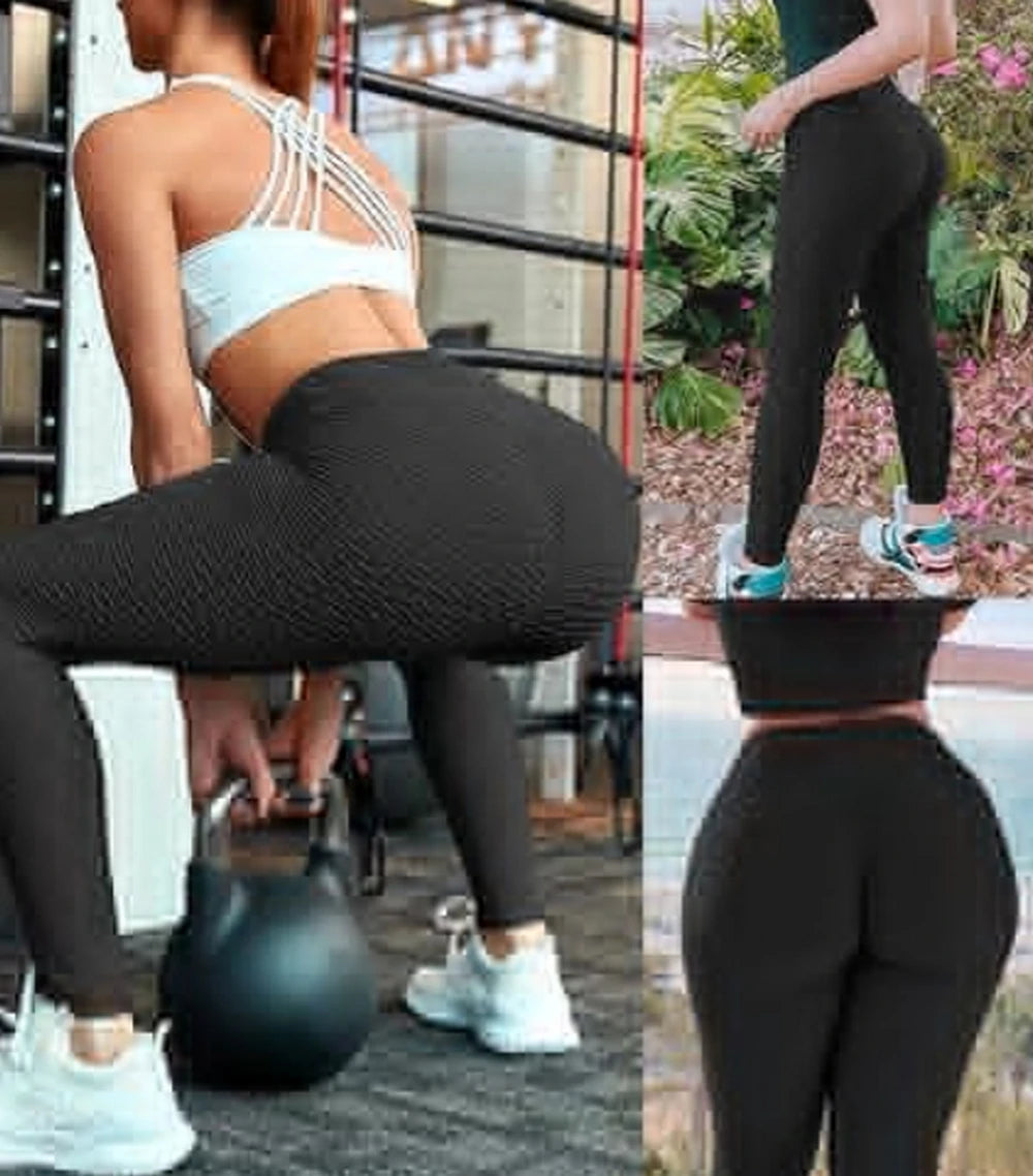 Butt Lifting Leggings Yoga Gym High Waisted Peach Lift Stretchy Activewear Leggings Workout  Bubble Style