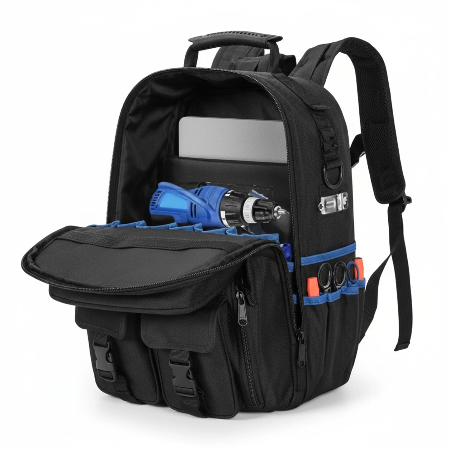 Heavy-Duty Electrician Backpack Multi-Compartment Tool Storage Organizer