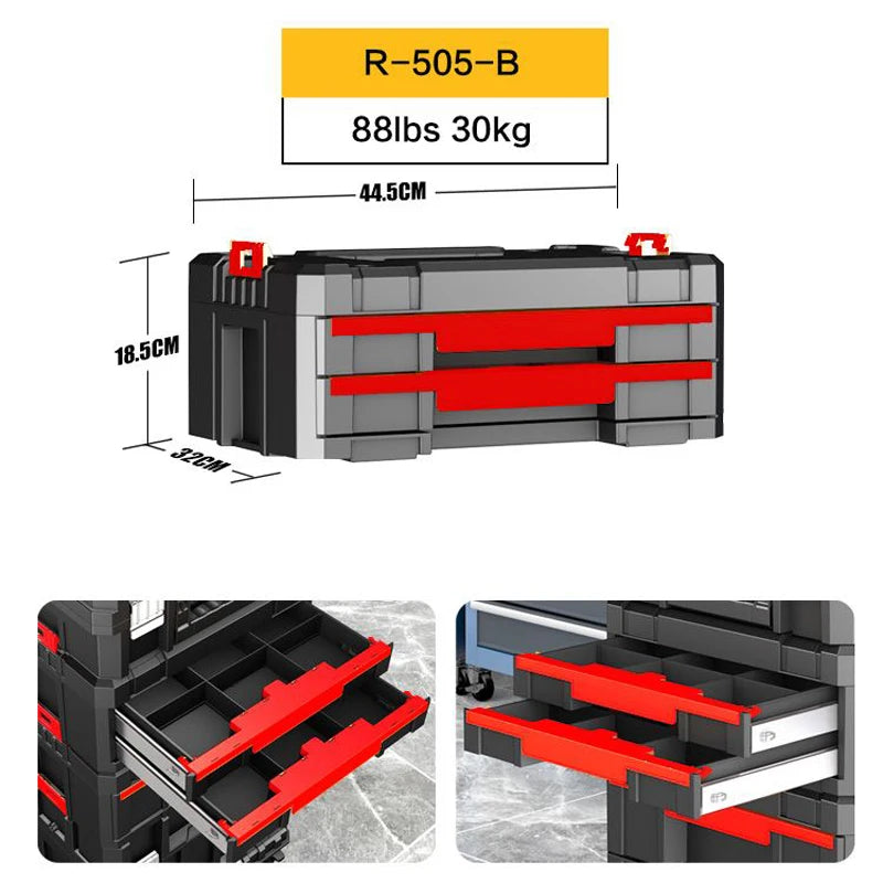 Delixi Electrical Appliances. For sale separately. Stackable roller tool box,