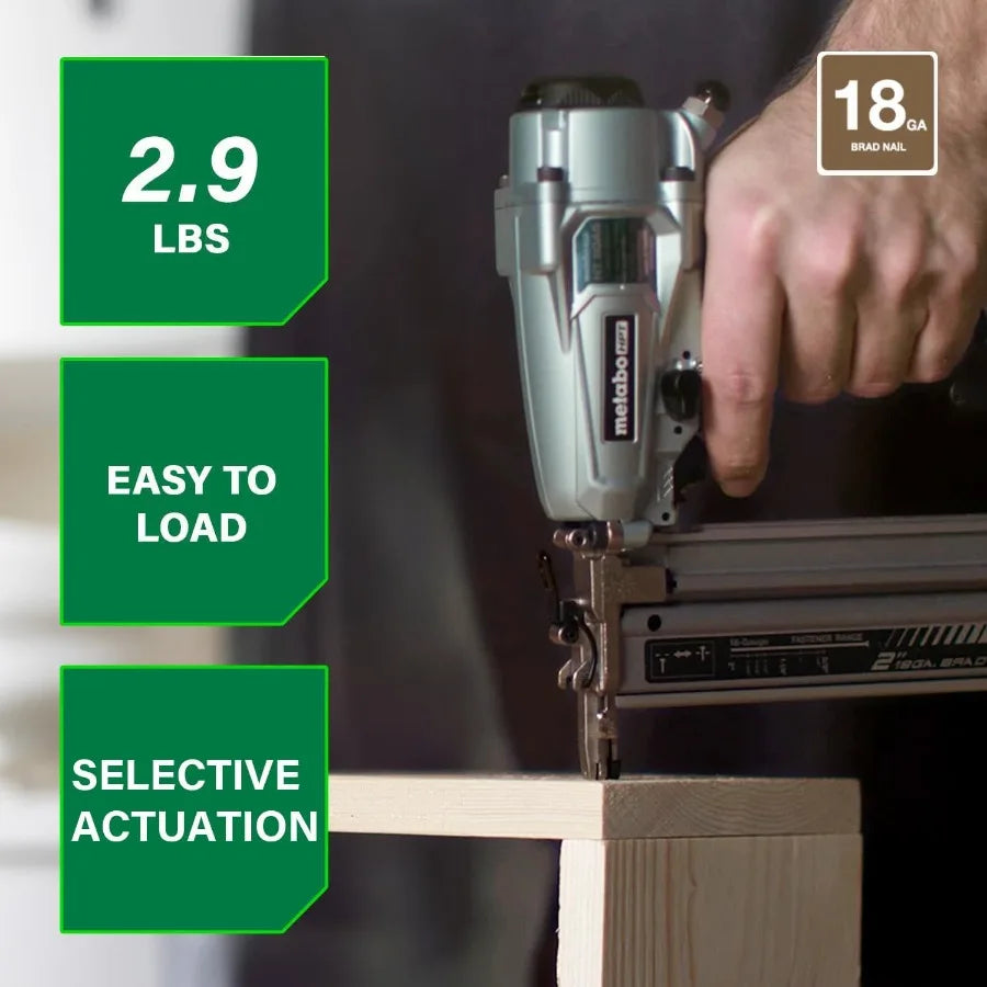 Pro Brad Nailer Pro-Preferred Pneumatic Finish Power Nailer for Trim Work Furniture Building Lightweight and Durable