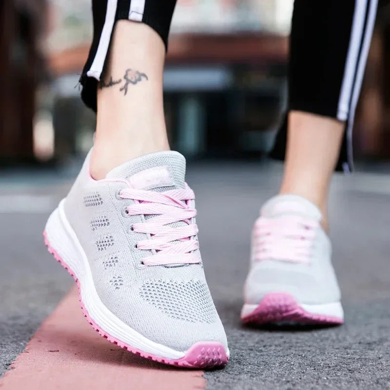 Women men Running Sneakers Lightweight Fashion Casual Flat Shoes Female Wedge Shoes Summer Mesh Breathable Woman Vulcanize Shoes