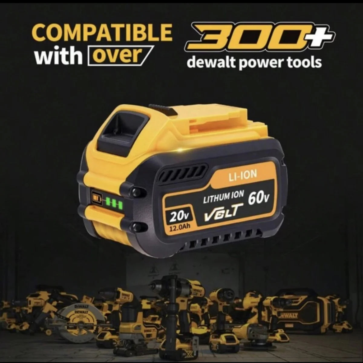 12.0Ah 20V/60V Replacement for Dewalt 60V Flex-Volt MAX Battery DCB606 DCB609 DCB612 for Dewalt 20V/60V Cordless Power Tools 3.2