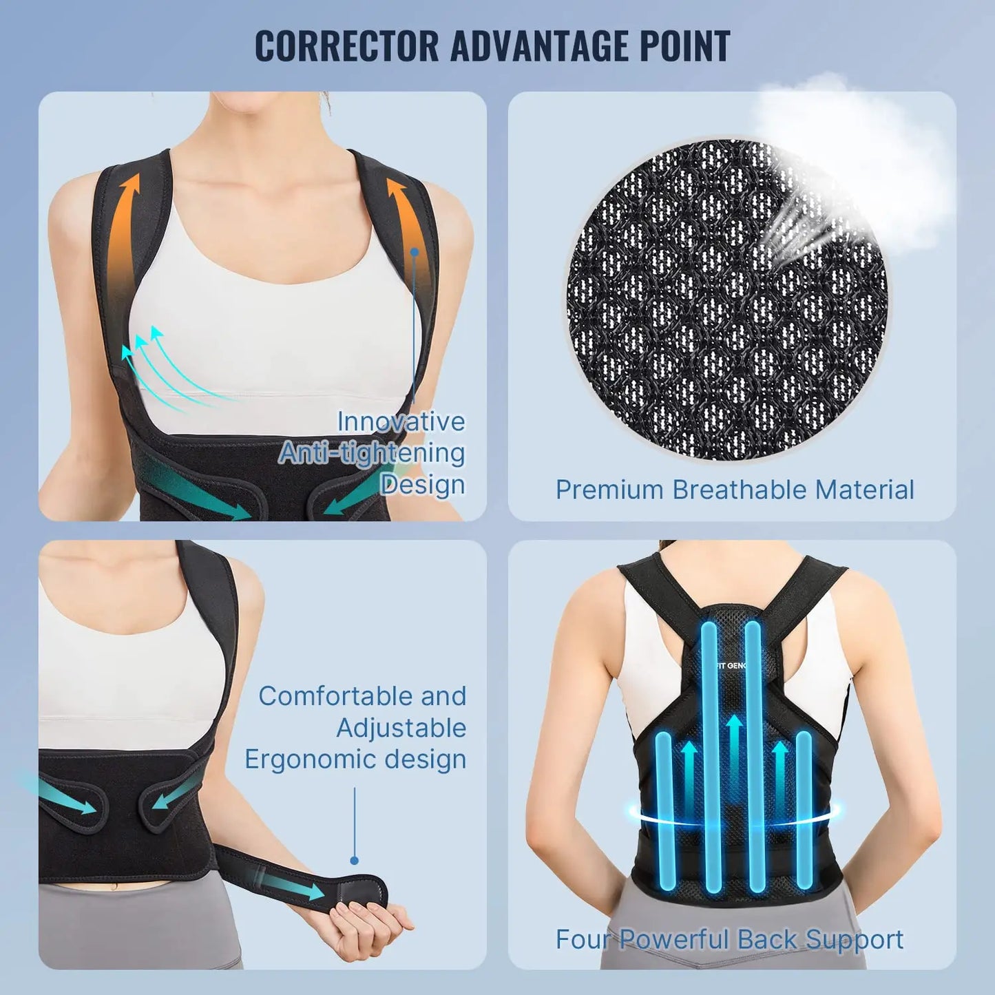 Back Brace Posture Corrector For Unisex Shoulder Straightener