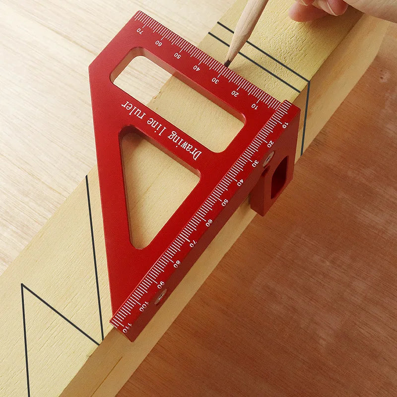 Woodworking Square Protractor Aluminum Alloy Miter Triangle Ruler