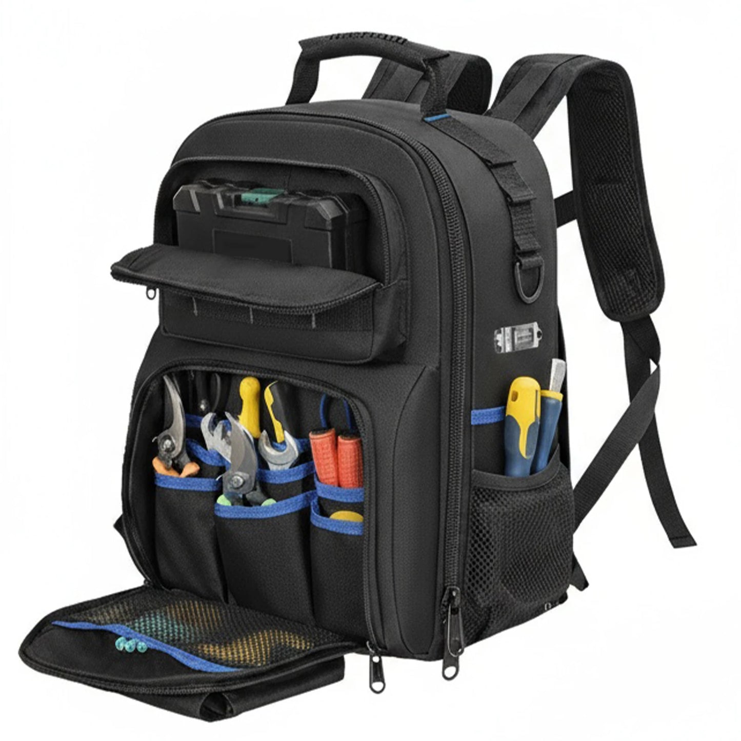 Heavy-Duty Electrician Backpack Multi-Compartment Tool Storage Organizer